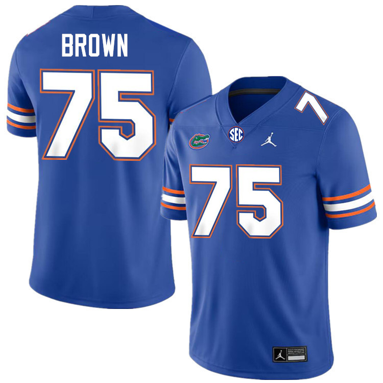 Lomas Brown Florida Jersey,Florida Gators #75 Lomas Brown Jersey Youth Uniforms-Royal